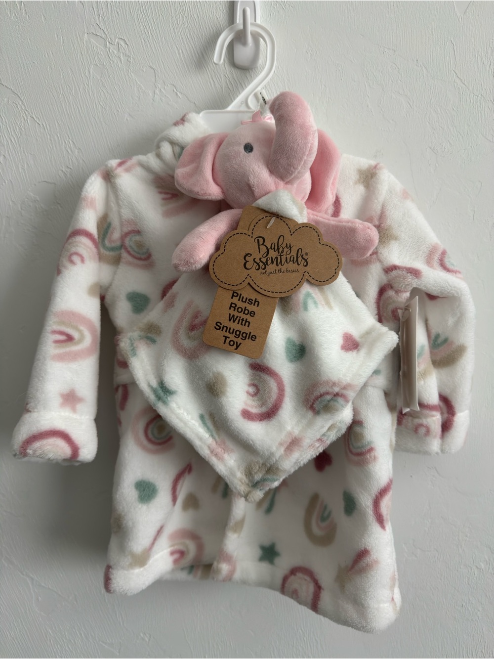 Baby Essentials NWT Plush Robe & Toy Lovey 0-9 Mos - Picture 6 of 6